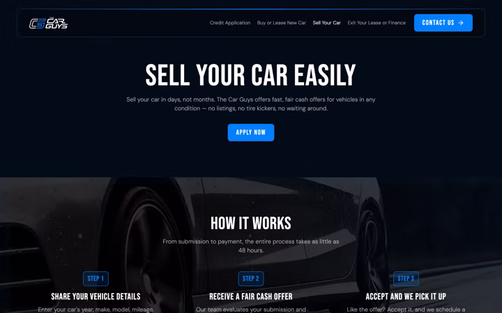 Sell your car, the same shape with its own three steps