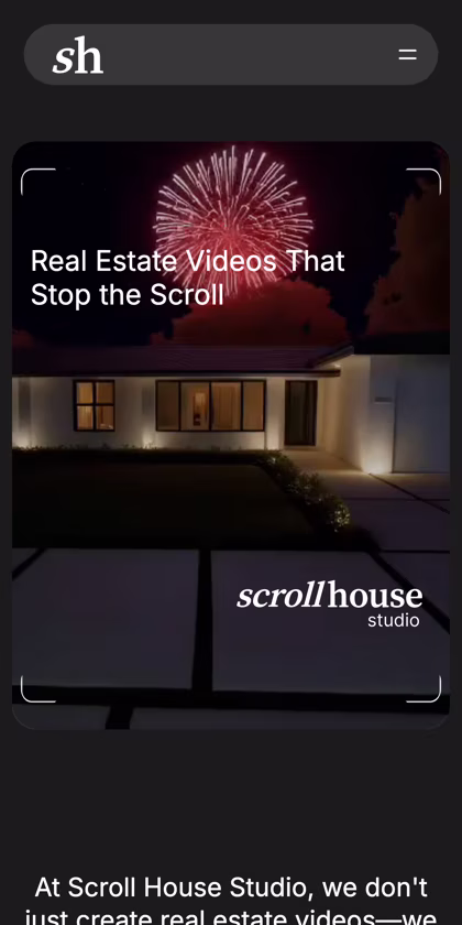 The site on a phone, the vertical tiles in a single column