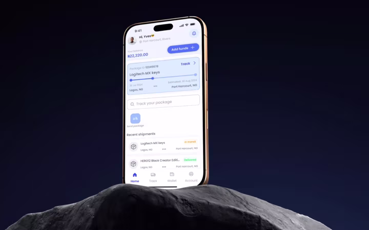 The sender dashboard, tracking and delivery in front