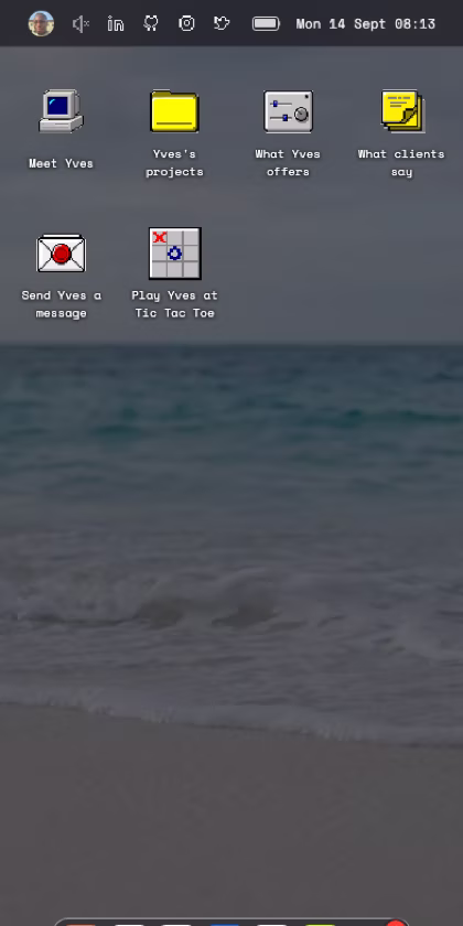 The desktop on a phone, the icon grid and the dock