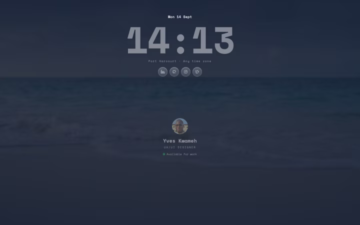 The lock screen, with the clock and the unlock button that moves
